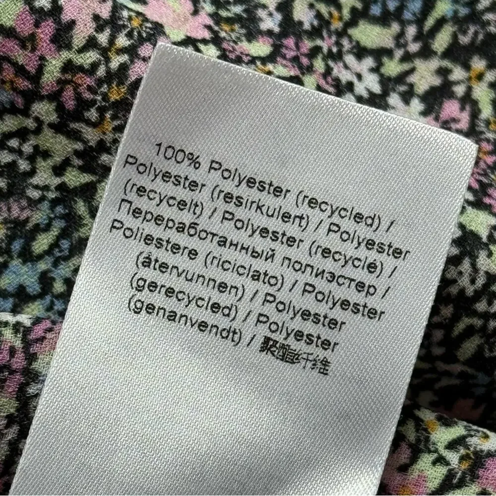 GANNI Floral Midi Shirt Dress Long Sleeves Button Front Side Slits Size 36 Small - Picture 12 of 14